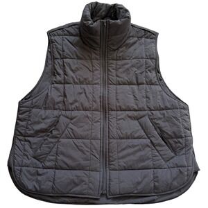TCEC The Vinnie Vest Womens Small Black Quilted Puffer Full Zip Stand Collar NEW
